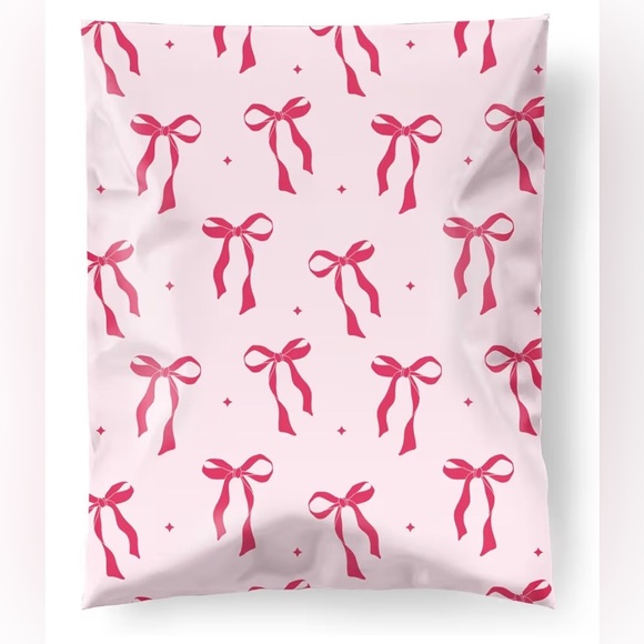 Pink Bows Poly Mailers - 14.5x19 Inch (10 Poly Mailers for $12) - Picture 2 of 2